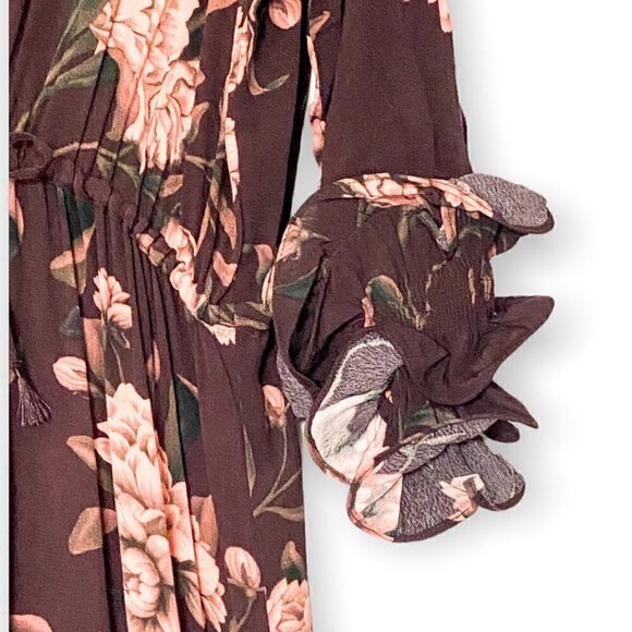 Johanna Ortiz x H&M Flounced Crepe Midi Dress, SIze M, - Picture 8 of 12